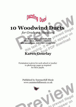 page one of Dazzling Duos: Woodwind Duets Alto Saxophone Grade 1-2 Standard
