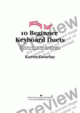 page one of Dazzling Duos: 10 Beginner Keyboard Duets