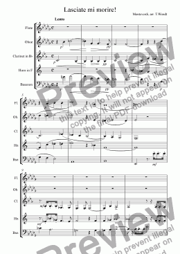page one of Monteverdi - Quintet 3rd Book No.4