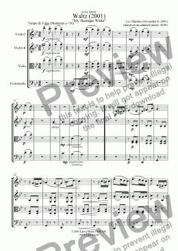 page one of Waltz ("My Heritage")