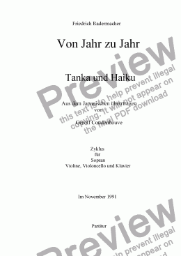 page one of Von Jahr zu Jahr