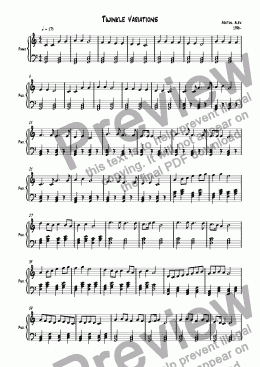 page one of Twinkle Variations