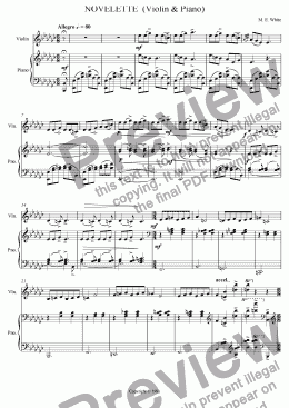 page one of NOVELETTE  (Violin & Piano)