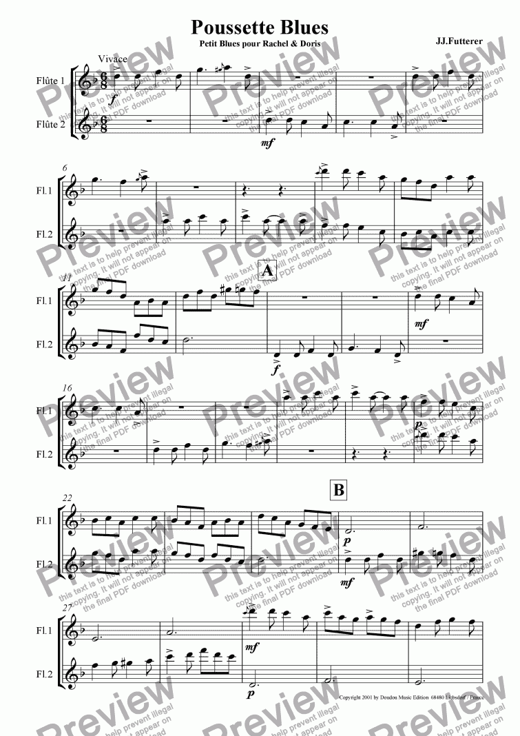 page one of Poussette blues