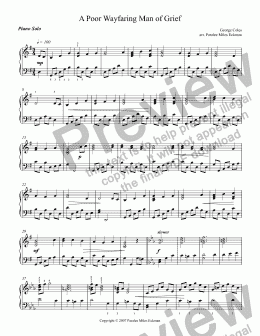 page one of A Poor Wayfaring Man of Grief (Piano Solo)