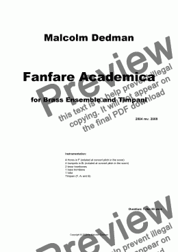 page one of Fanfare Academica