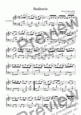 page one of Badinerie (Accordion)