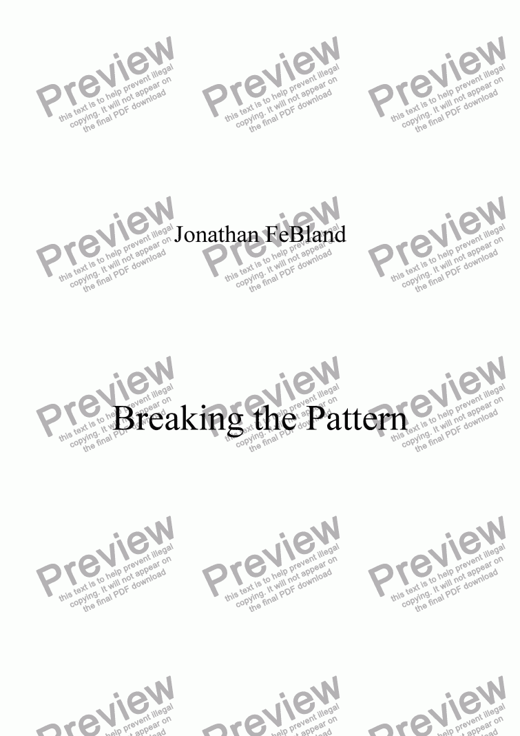 page one of Breaking the Pattern