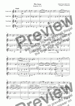 page one of Pie Jesu (Brass Quartette)