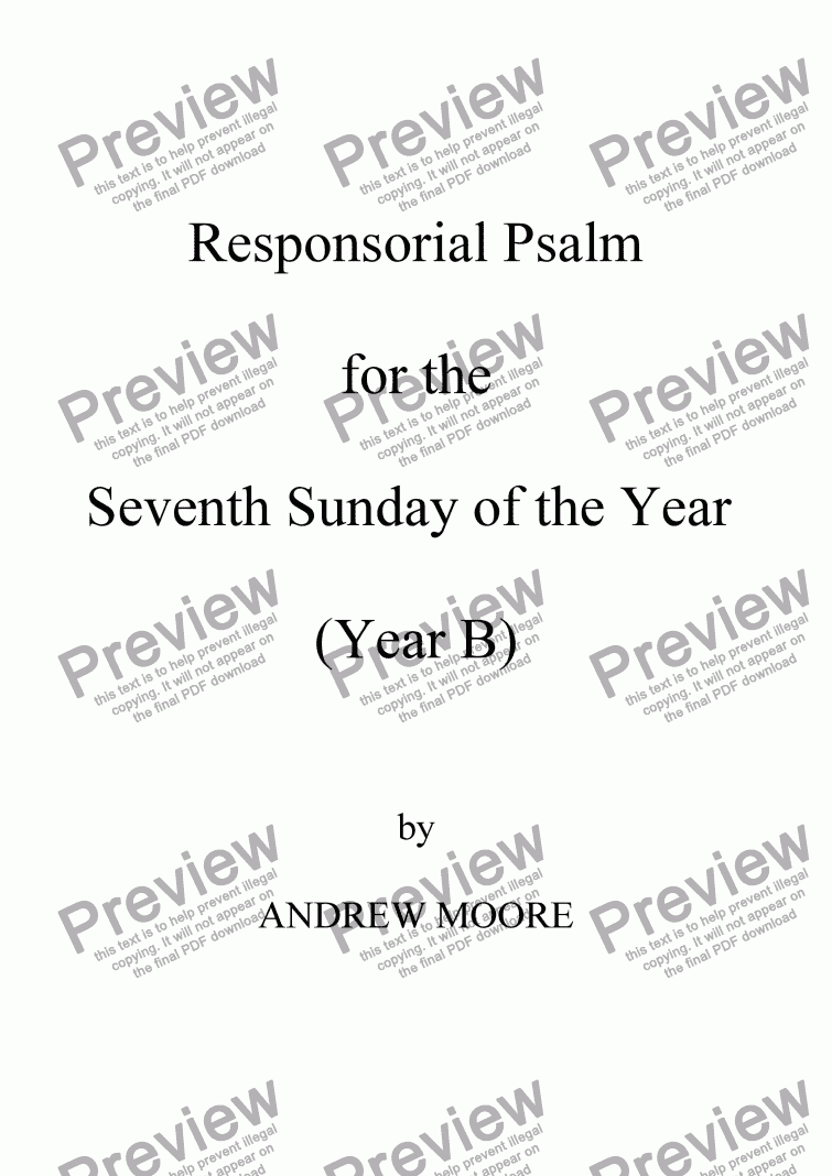 page one of Seventh Sunday of the Year (B)