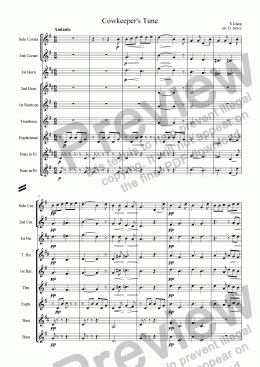 page one of Cowkeeper’s Tune [Grieg]