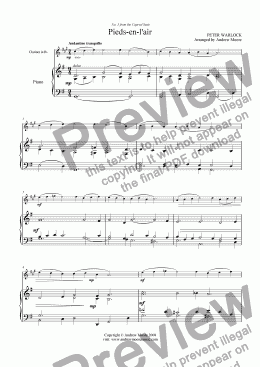 page one of Pieds-en-l’air from ’The Capriol Suite’ for Clarinet & Piano
