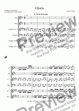 page one of Gloria (Mvmt. 2 - Et in terra pax)
