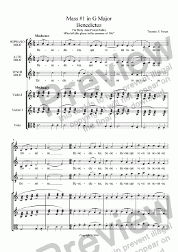 page one of Mass #1 in G Major - Benedictus
