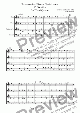 page one of Turmsonaten. 24 neue Quatrizinien 15. Sonatina for Wood Quartet