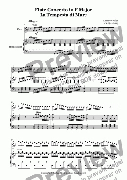 page one of Vivaldi Flute Concerto 433 (La Tempesta di Mare) (kbd reduction)