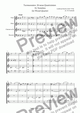page one of Turmsonaten. 24 neue Quatrizinien 16. Sonatina for Wood Quartet
