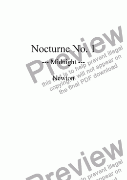 page one of Nocturne No. 1 - Midnight