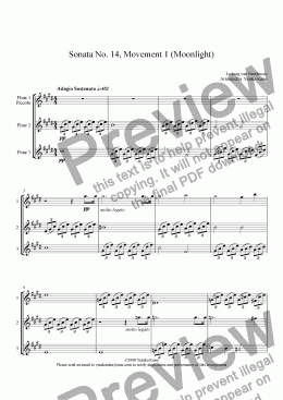 page one of Sonata No. 14, Movement 1