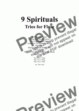 page one of 9 Spirituals. Trios For Flute