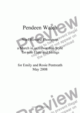 page one of Pendeen Watch - flute solo and strings - now with parts