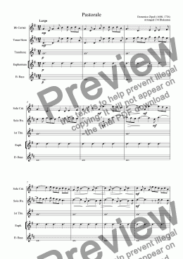 page one of Pastorale (easy Brass Quintet)
