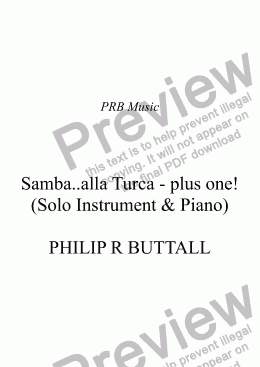 page one of Samba..alla Turca - plus one!