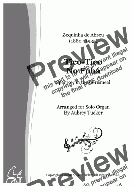 page one of Organ: Tico Tico No Fuba (Sparrow in the Cornmeal) - Zequinha de Abreu