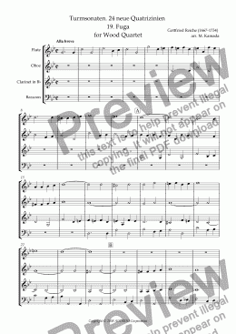page one of Turmsonaten. 24 neue Quatrizinien 19. Fuga for Wood Quartet