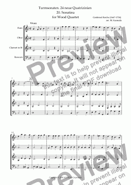 page one of Turmsonaten. 24 neue Quatrizinien 20. Sonatina for Wood Quartet