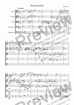 page one of String Quintet