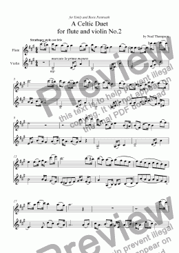 page one of Celtic Duet for violin and flute No 2: