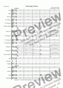 page one of Amazing Grace (full orch)