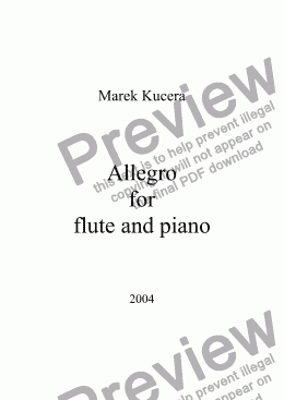 page one of Allegro for flute and piano