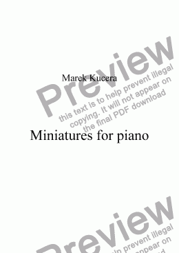 page one of Miniatures for piano