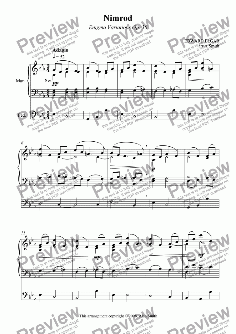 page one of Nimrod (Elgar)