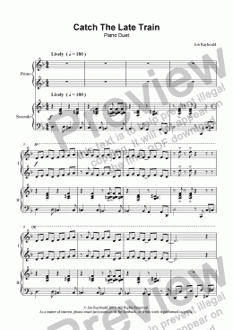 page one of Catch The Late Train (Piano duet)