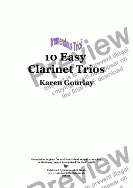 page one of Tremendous Trios: 10 Easy Clarinet Trios