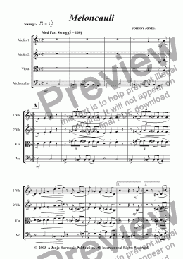 page one of Meloncauli   (String Quartet)