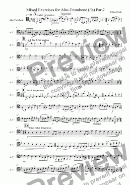 page one of !2.exercises for Alto-Trombone Solo (Tenor-Clef).sib