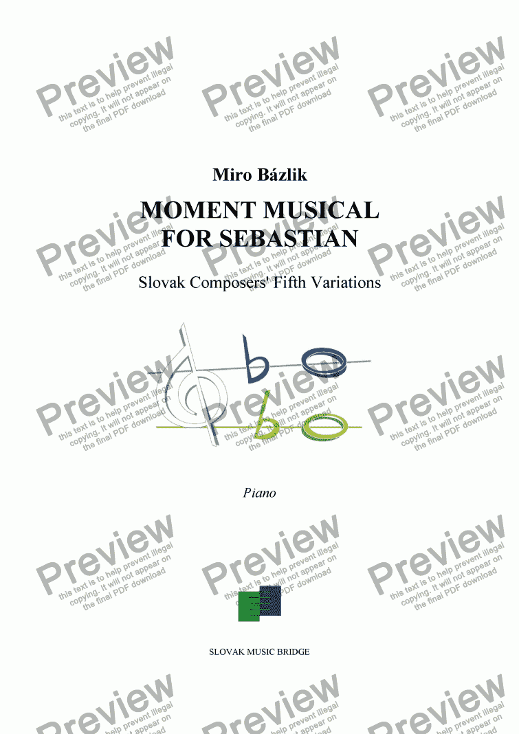 page one of Moment Musical For Sebastian