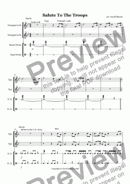 page one of Salute To The Troops (Trumpet Duet)