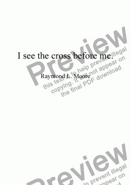 page one of I See the cross before me (Worship)