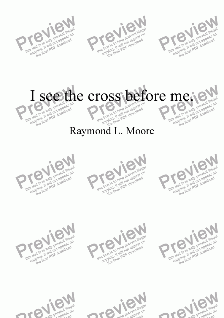 page one of I See the cross before me (Worship)