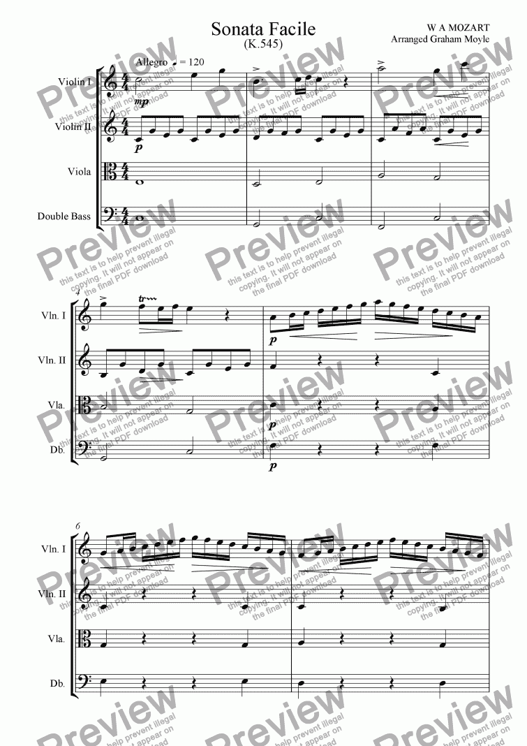 page one of Sonata Facile