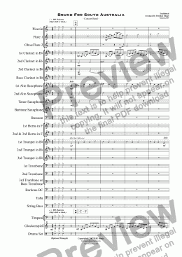 page one of Bound For South Australia - Concert Band