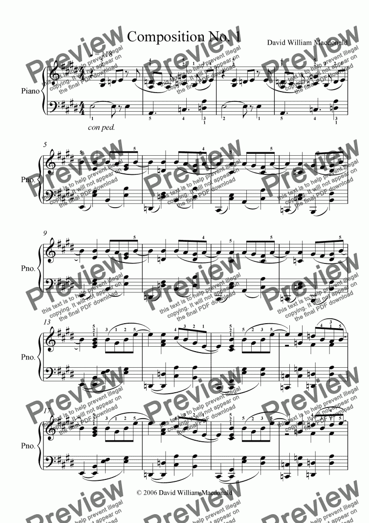 page one of Composition No. 1