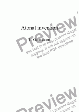 page one of Atonal invention