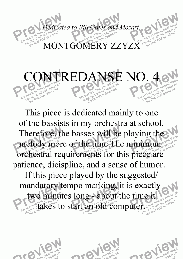 page one of Contredanse No. 4