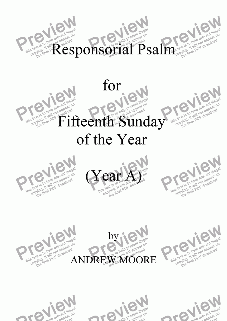 page one of Fifteenth Sunday of the Year (A)
